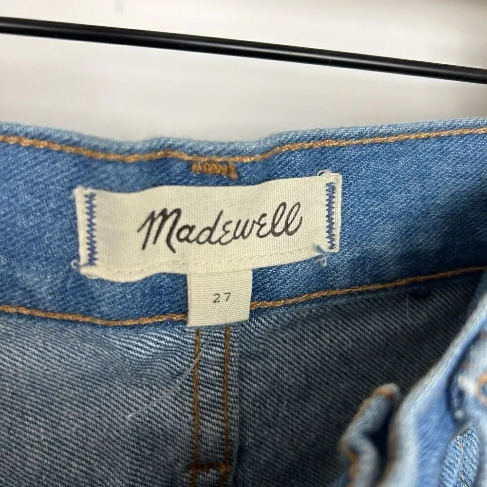 Madewell Women's High Rise Blue Denim Shorts Size 27 cowgirl Zip festival boho